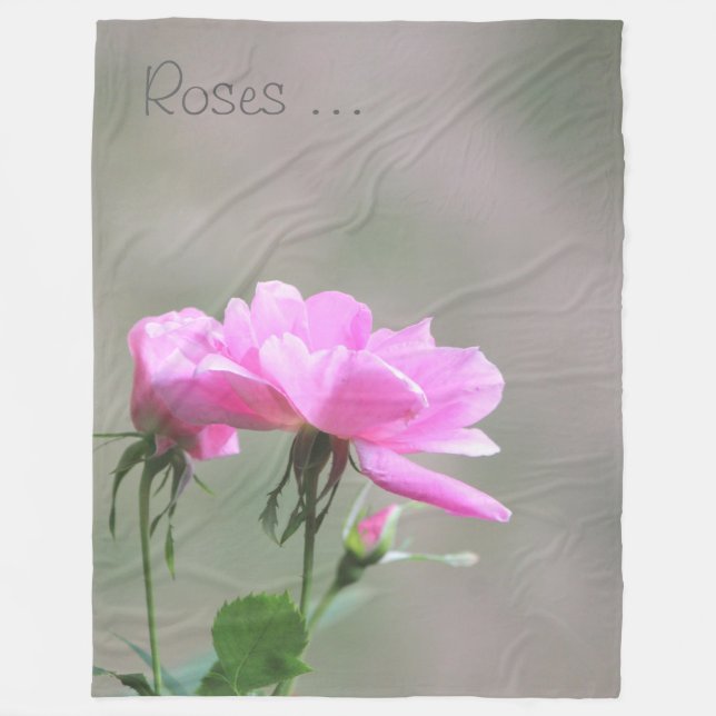 Pink Roses With Light Grey Fleece (Front)