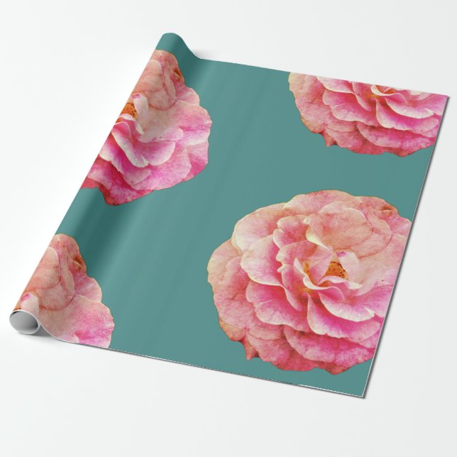 Pink roses Wrapping Paper (Unrolled)