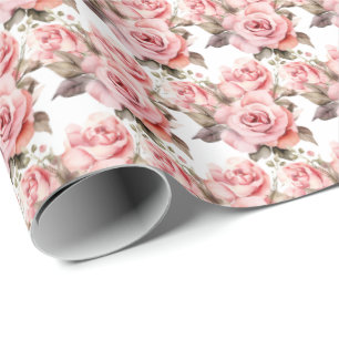 Pink Roses Wrapping Paper