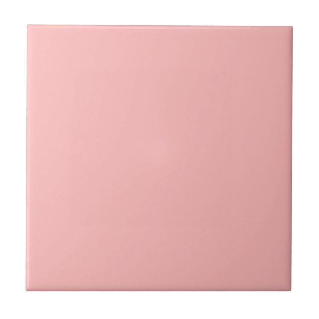 Pink Rosette Solid Colour Pastel Print Ceramic Tile (Front)