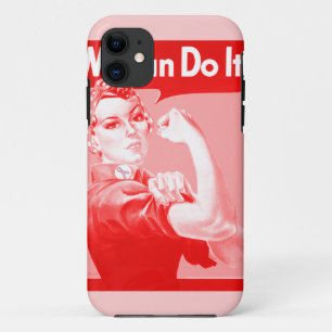 Pink Rosie the Riveter "We Can Do It!" Poster iPhone 11 Case