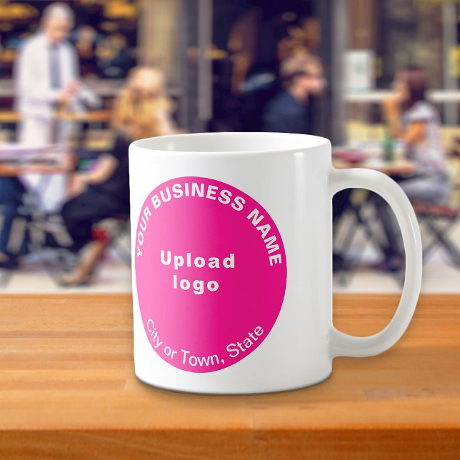 Pink Round Business Brand on Mug (Pink round business brand on mug)