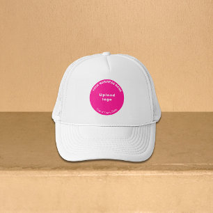 Pink Round Business Brand on Trucker Hat