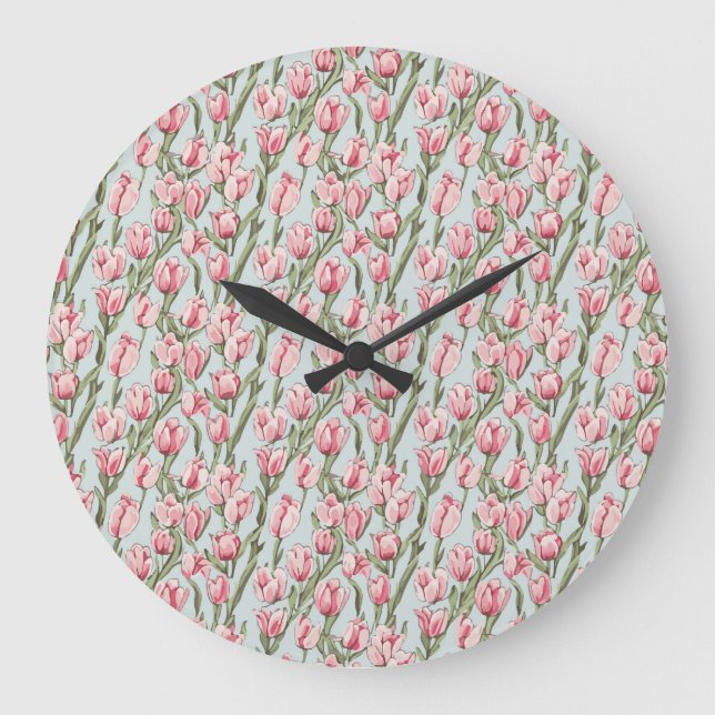 Pink Row Serenity Large Clock (Front)