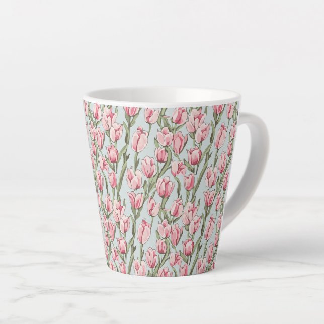 Pink Row Serenity Latte Mug (Right Angle)