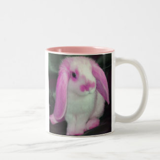 Pink roxy rabbit Two-Tone coffee mug