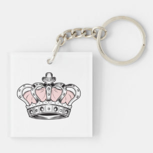 Pink Royal Crown Queen Aesthetic   Girly Princess  Key Ring