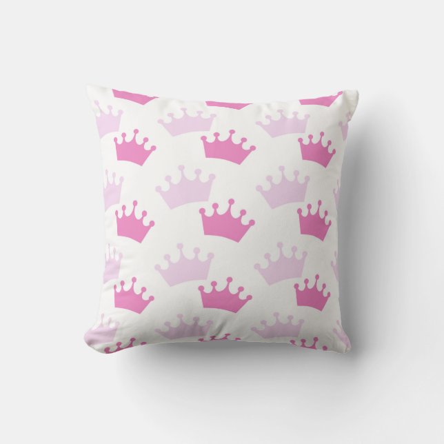 Pink Royal Crowns Fairytale Prince Storybook Decor Cushion (Front)