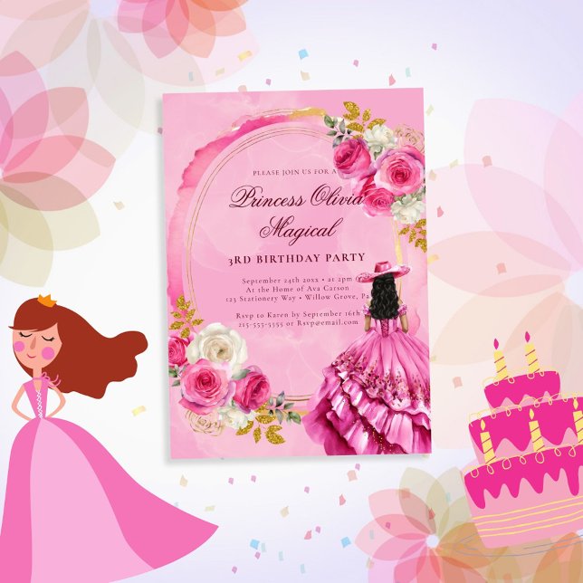 Pink Royal Little Princess Birthday Invitation (Creator Uploaded)