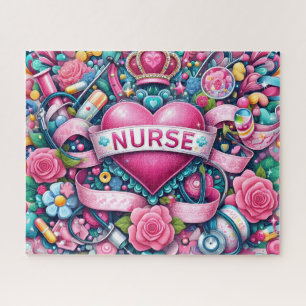 Pink Royal Nurse Jigsaw Puzzle
