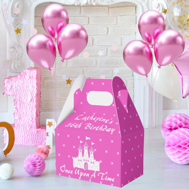 Pink Royal Princess Castle Girl Birthday Favour Box (Creator Uploaded)