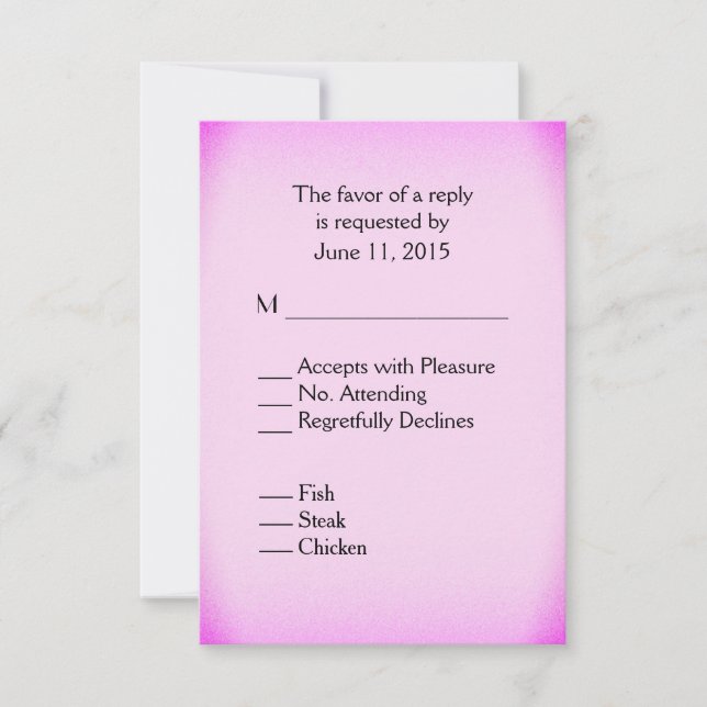 Pink RSVP with Menu (Front)