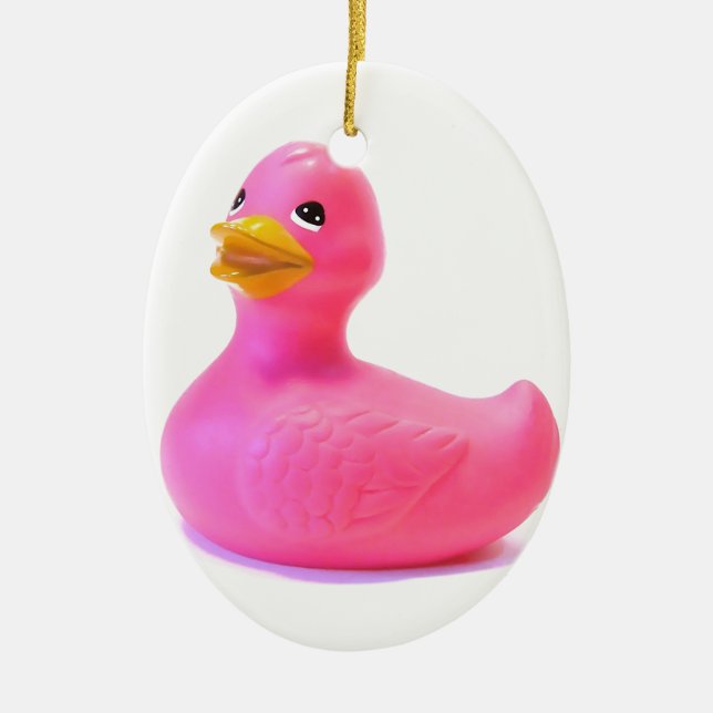 Pink Rubber Duck Ceramic Tree Decoration (Front)
