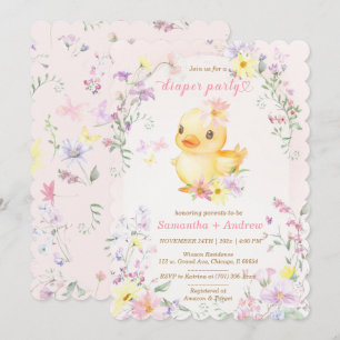 Pink RUBBER DUCK Diaper Party Template 