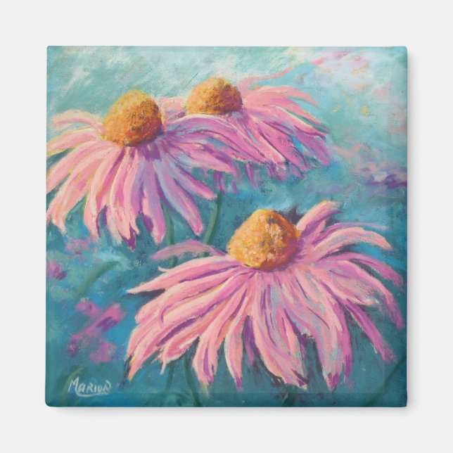 Pink Rudbeckias Painting Magnet (Front)