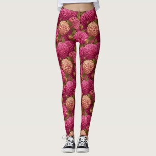 Pink Running  Dahlias Aesthetic Bridesmaid Gift Leggings