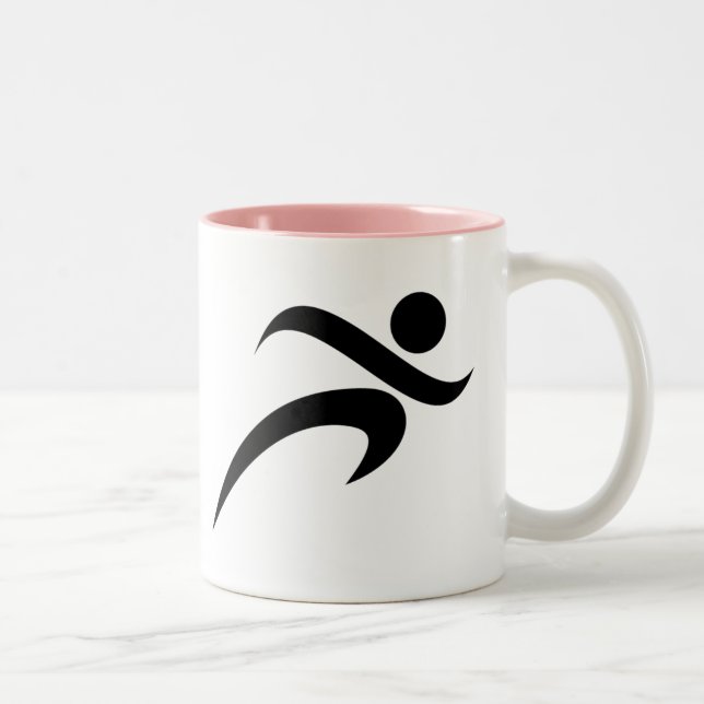 Pink Running Two-Tone Coffee Mug (Right)