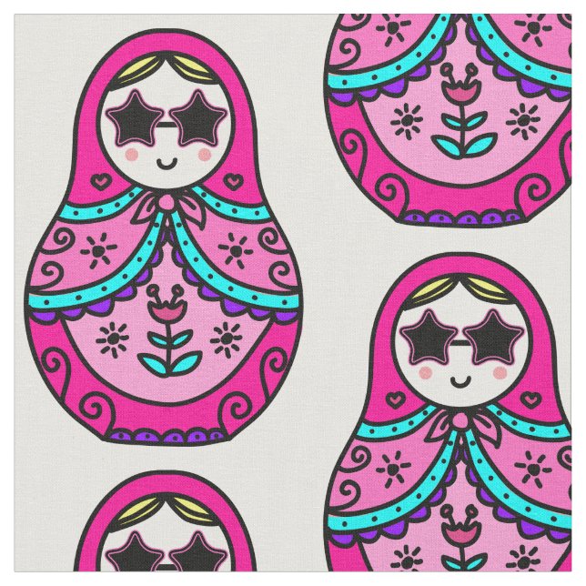 pink Russian Doll Fabric (Close Up)