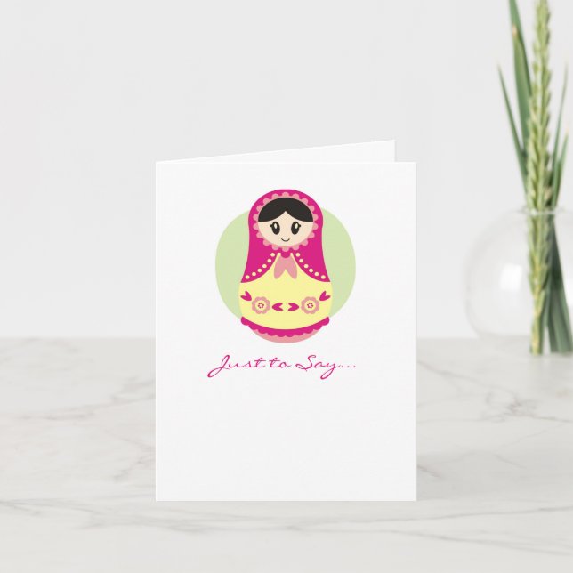 Pink Russian Doll Notecard (Front)