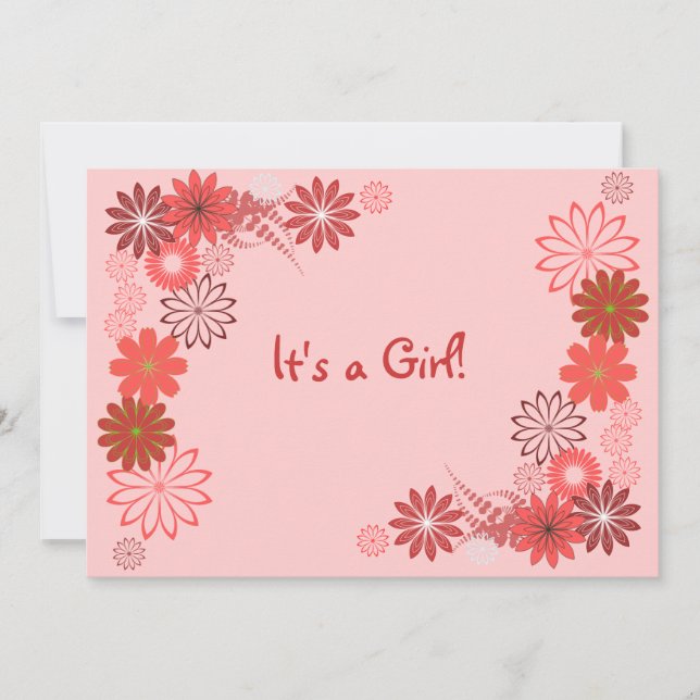 Pink, Rust, Rose Floral  Baby Shower Invitation (Front)