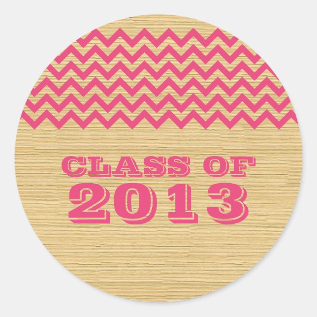 Pink Rustic Chevron Graduation Stickers (Front)
