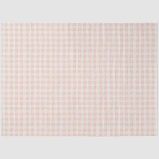 Pink Rustic Gingham Spring Farmhouse Tissue Paper (Front)