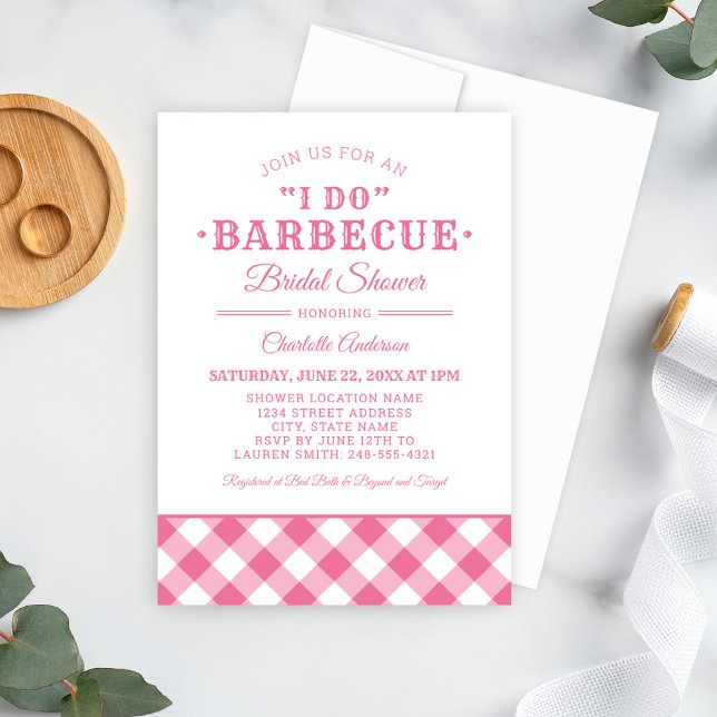 Pink Rustic I Do BBQ Bridal Shower Invitation (Creator Uploaded)