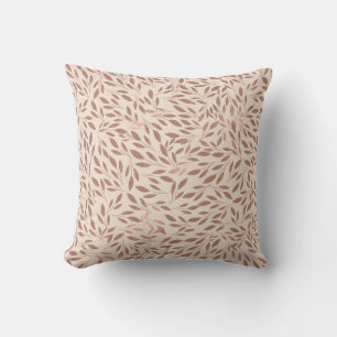 Pink Rustic Leaves Botanical Glam Modern Chic Cushion