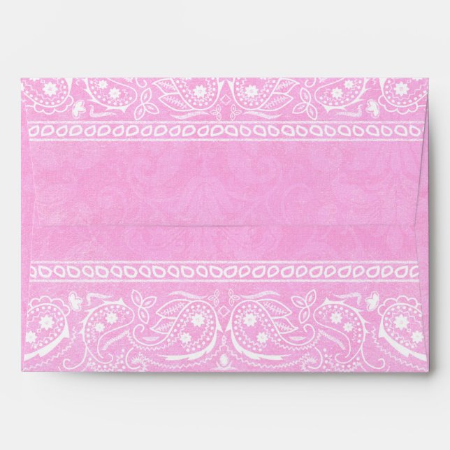 Pink Rustic Paisley Country Western Wedding Envelope (Back (Top Flap))