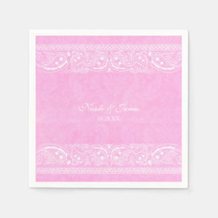 Pink Rustic Paisley Country Western Wedding Napkin