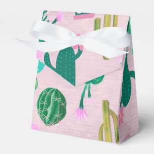 Pink Rustic Southwestern Cacti Cactus Plants Favour Box