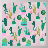 Pink Rustic Southwestern Cacti Cactus Plants