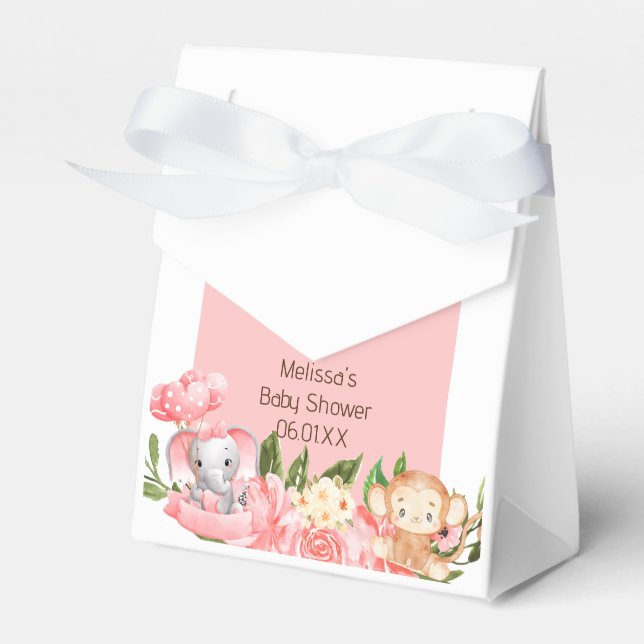 Pink Safari Theme Party Favour Tent Box (Front Side)