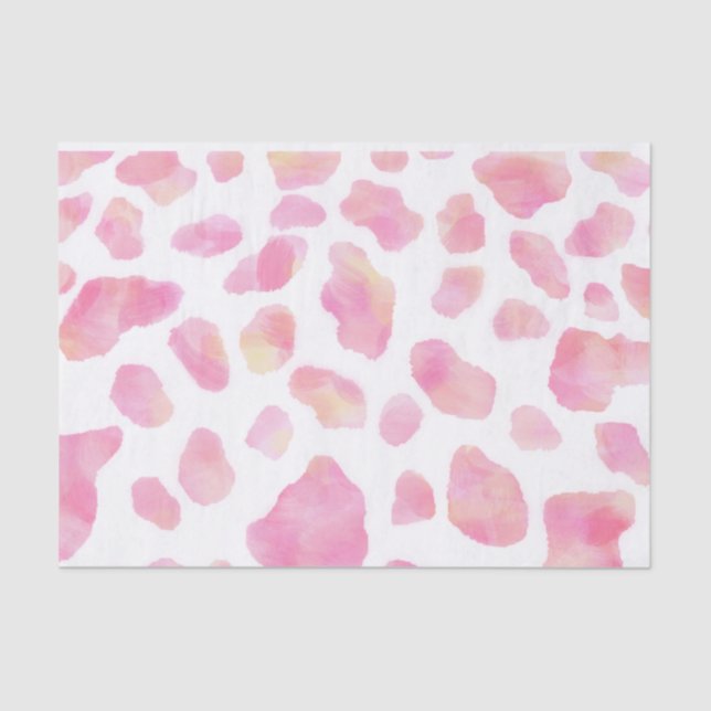 PINK SAFARI - White Leopard printed Tissue Paper (Front)
