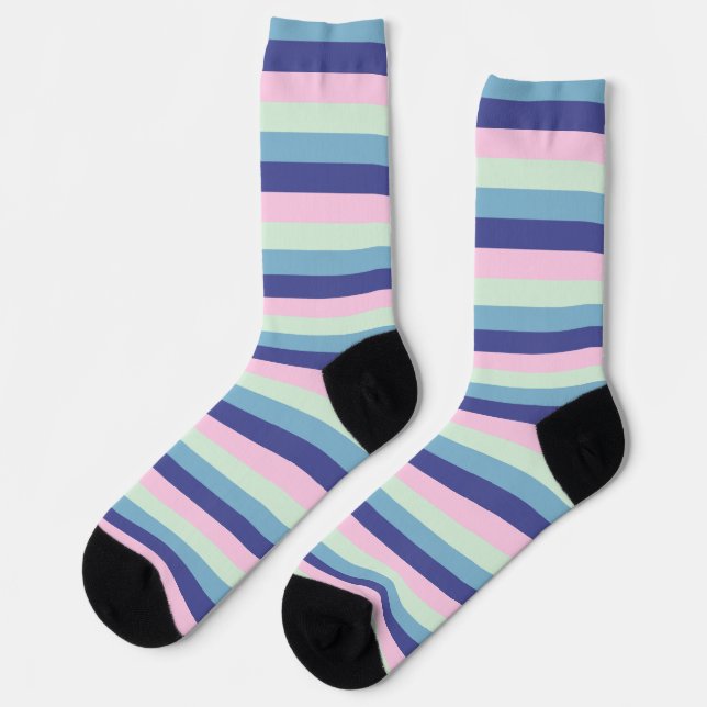 Pink, Sage and Sky Blue Socks (Left)