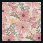 Pink Sage Green Floral Leaves Watercolor Pattern Faux Canvas Print<br><div class="desc">This elegant and feminine pattern is perfect for the stylish and trendy woman. It features hand-painted watercolor coral pink, medium pink, chestnut brown, golden yellow, and forest green flowers and leaves on top of a blush pink background. It's country, pretty, cute, unique, artsy, and modern; the perfect complement to your...</div>