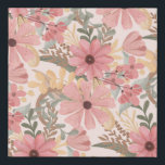 Pink Sage Green Floral Leaves Watercolor Pattern Faux Canvas Print<br><div class="desc">This elegant and feminine pattern is perfect for the stylish and trendy woman. It features hand-painted watercolor coral pink, medium pink, chestnut brown, golden yellow, and forest green flowers and leaves on top of a blush pink background. It's country, pretty, cute, unique, artsy, and modern; the perfect complement to your...</div>