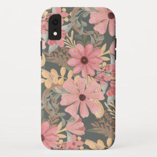 Pink Sage Green Flowers Leave Watercolor Pattern Case-Mate iPhone Case