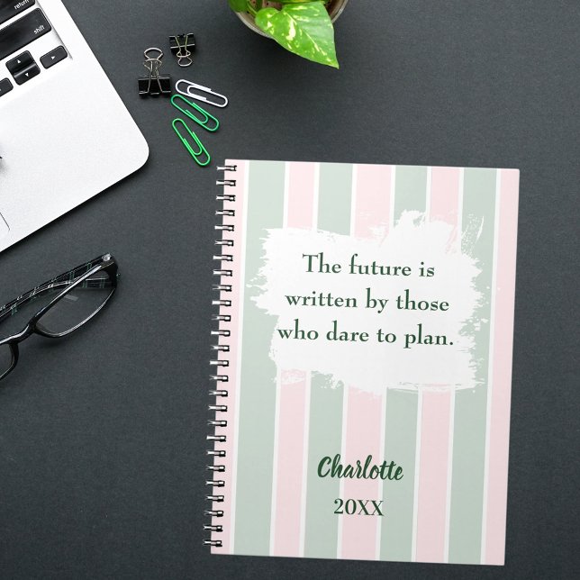 Pink sage green inspirational quote writing notebook (Creator Uploaded)