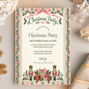Pink Sage Nutcracker Christmas Party Invitation