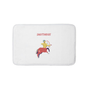 Pink Sagittarius, zodiac, star sign Bath Mat