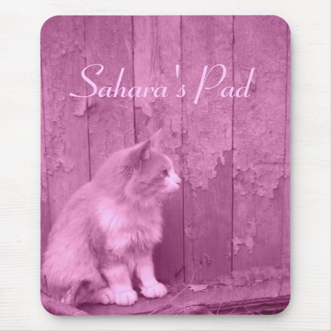 Pink Sahara (cat) *customisable* mouse pad (Front)