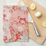 Pink Sakura Blossom Japanese Pattern    Tea Towel<br><div class="desc">Pink Sakura Blossom Japanese Pattern</div>