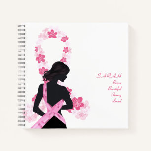 Pink Sakura Breast Cancer Survivor Friends Support Notebook