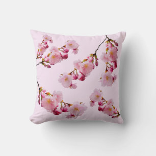 Pink Sakura Cherry Blossom Spring Branches Photo Cushion