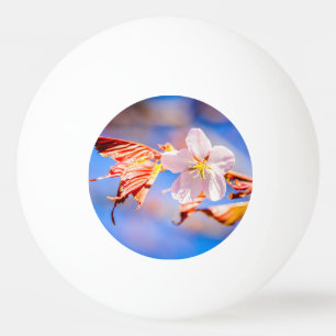 Pink Sakura Flower Blue Sky Ping Pong Ball