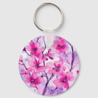 Pink Sakura Flowers Key Ring