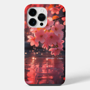 Pink Sakura Flowers Over Water   Serene Spring Nat iPhone 14 Pro Max Case
