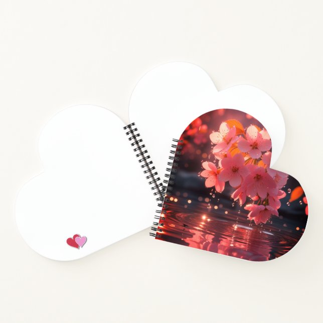 Pink Sakura Flowers Over Water | Serene Spring Nat Notebook (Inside)