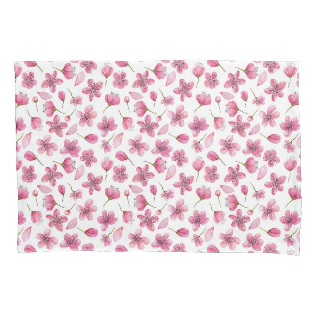 Pink Sakura Flowers Pair of Pillowcases (Front-Left)